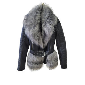 Beautiful Double Tiered Leather Fur Coat